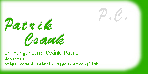 patrik csank business card